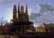 Karl friedrich schinkel Medieval Town by Water after 1813 oil painting artist